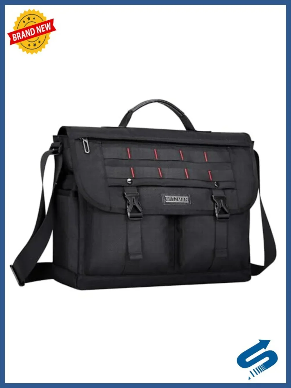 Large Lightweight Nylon Messenger Bag for Men, 15.6